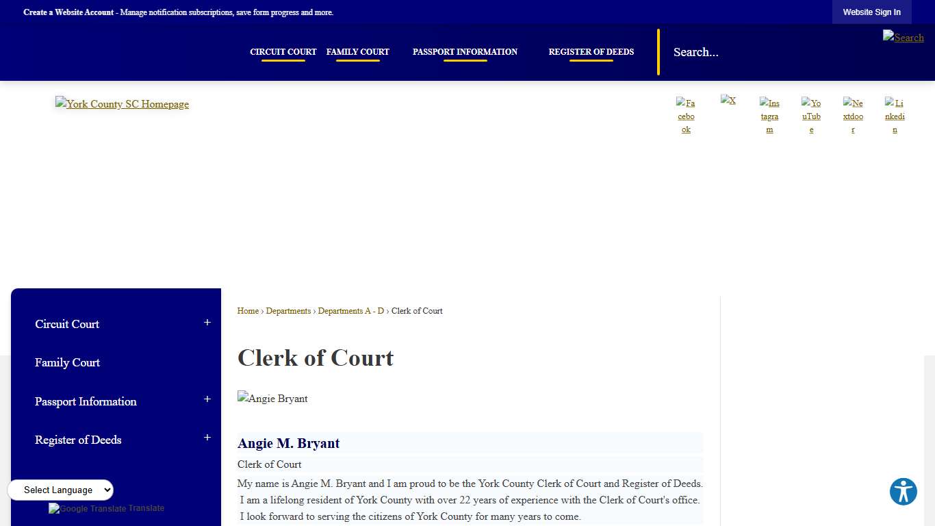 Clerk of Court | York, SC