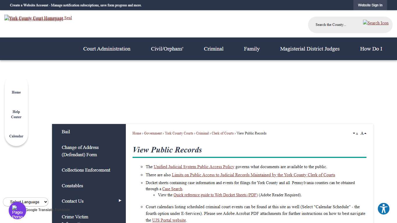 View Public Records | York County, PA