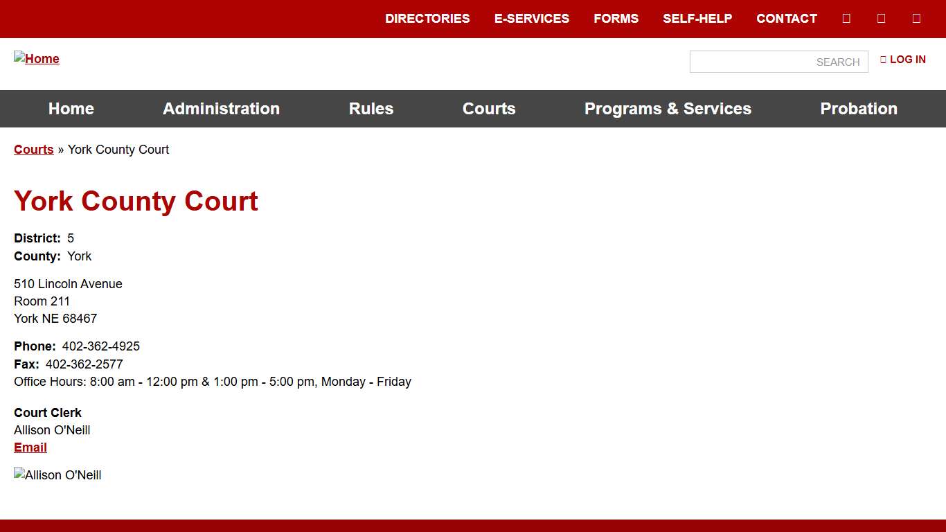 York County Court | Nebraska Judicial Branch