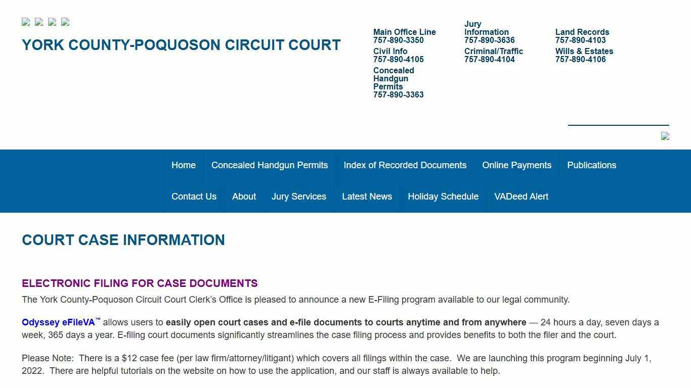 Court Case Information - York-Poquoson Courthouse